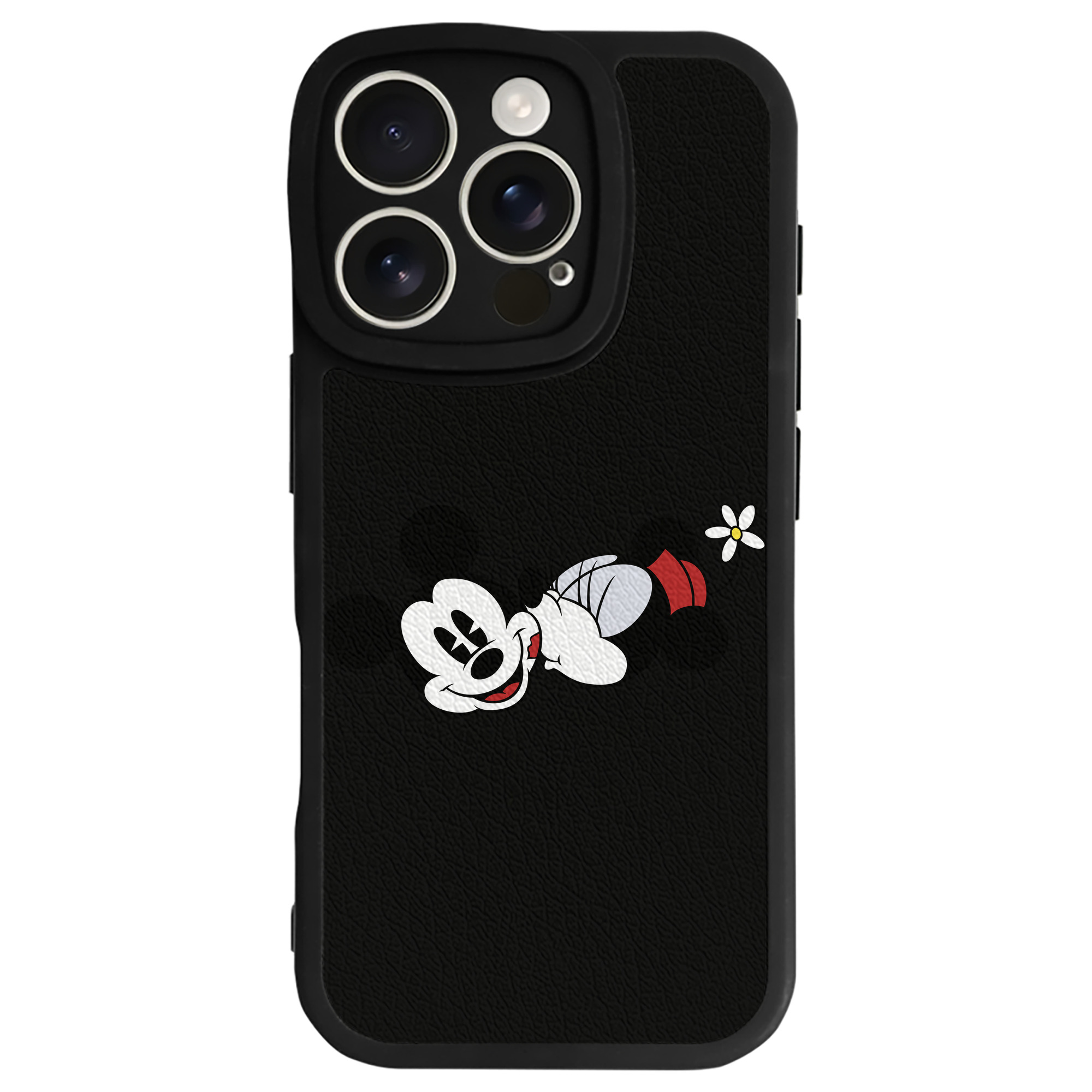 （画像用） ミッキーマウス Mickey Mouse 【iPhone 16シリーズ対応】シリコンスマホケース（レザー調） 材質：シリコン
